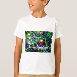 Camiseta Bola Vermelha de Árvore de Natal Verde
