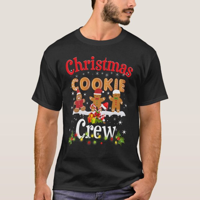 Camiseta Bolachas de Natal que cozinham com tripulação de N (Frente)