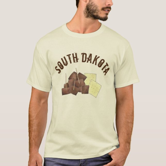 Camiseta Bolachas para a Carne de Cubo Chislic Dakota do Su (Frente)