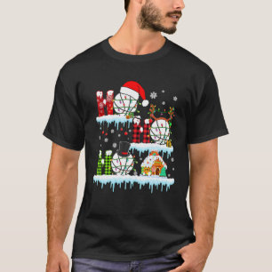 Camiseta Bolas de basquetebol de Papais noeis vermelhos Ho3