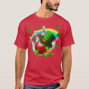 Camiseta Bolas de boliche engraçadas Shamrock Leprechaun Ru