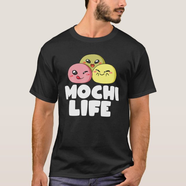 Camiseta Bolas de Bolo de Arroz do Sorvete Mochi (Frente)