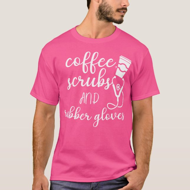 Camiseta Bolas De Café E Luvas De Borracha Engraçadas Hospi (Frente)