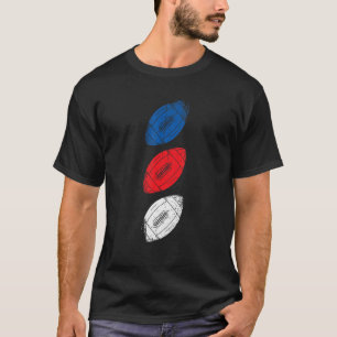 Camiseta Bolas de futebol americanas de rugby coloridas