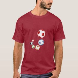 Camiseta Bolas de Futebol Giratórias Multicoloridas