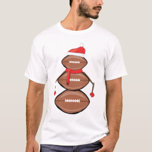 Camiseta Bolas de Futebol Natal Divertidas Homem de Neve
