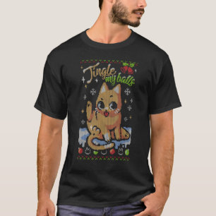 Camiseta Bolas de Jingle de Gato Bonito de Natal