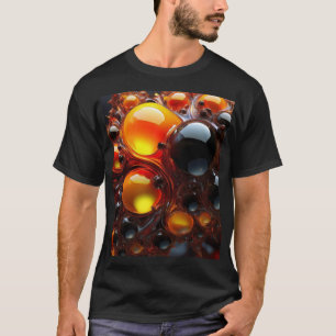 Camiseta Bolas de Mandelbrot Pretas E Douradas