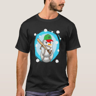 Camiseta Bolas de Neve de Beisebol Natal Xmas Esporte S