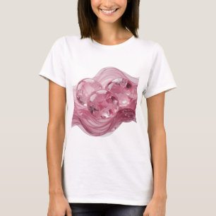 CAMISETA BOLAS DE VIDRO PRATEADAS EM DESENHO DE CITAÇÃO LÍQ