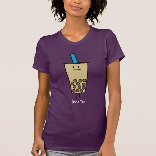Camiseta Bolas do Tapioca do chá do leite da pérola de Boba (Frente)