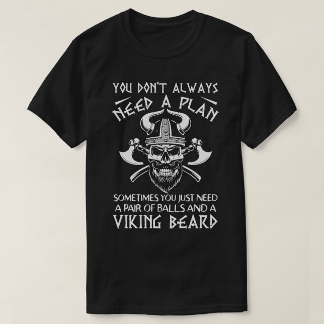 Camiseta bolas e barba viking Classic TShirt (Frente do Design)