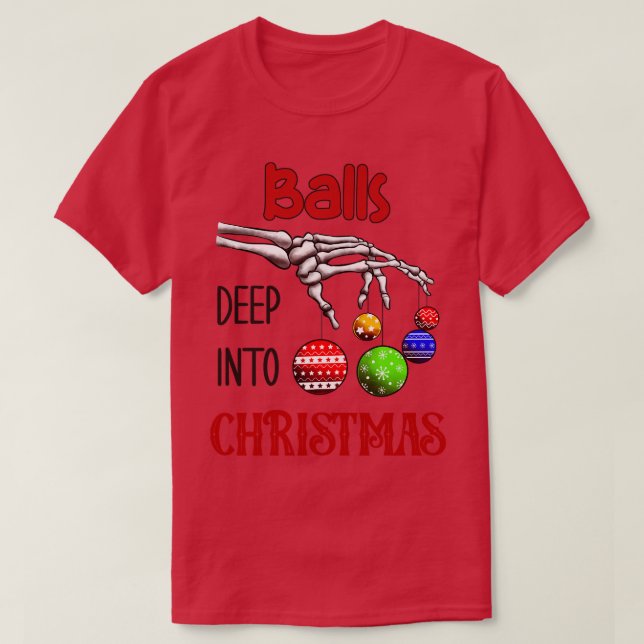 Camiseta Bolas no fundo do Natal (Frente do Design)