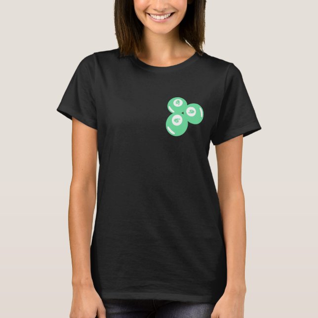 Camiseta Bolas Verde-azuladas Número da Sorte 9 (Frente)