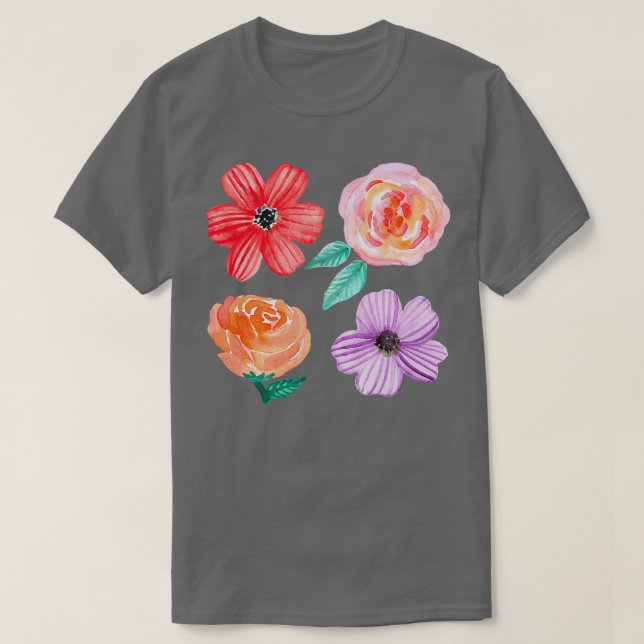 Camiseta Bold Blooms em Beige (Frente do Design)