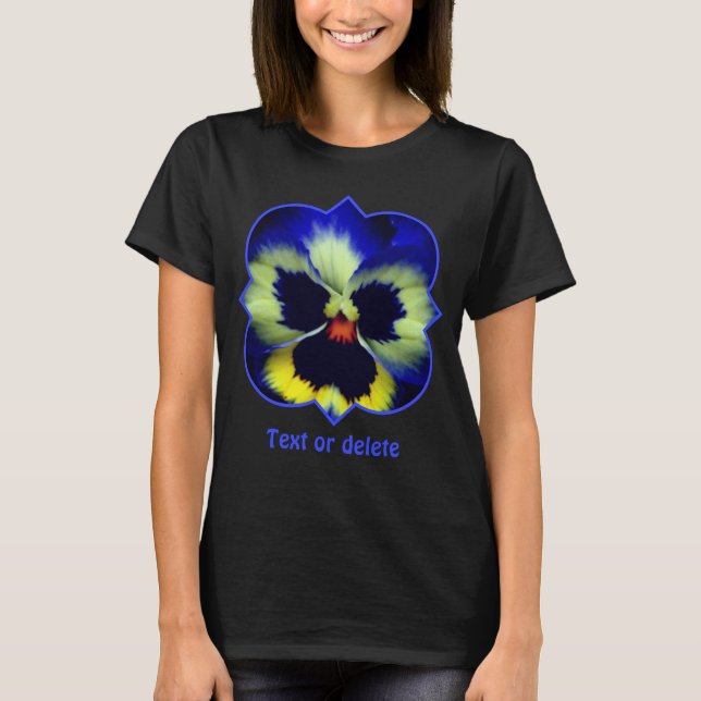 Camiseta Bold Blue Pansy Flower Personalized (Frente)