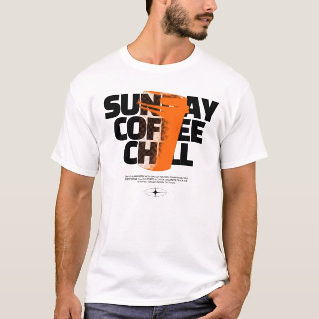 Camiseta Bold Brew Vibes – Minimalista de Café Preto e Lara (Frente)
