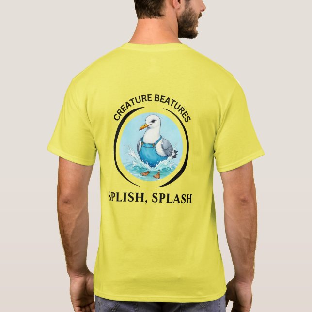 Camiseta bold Cartoon dressed up Seagull – splish splash  (Verso)