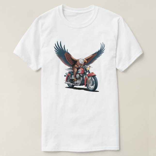 Camiseta Bold Eagle Rider Classic Motorcycle Graphic (Frente do Design)