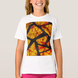 Camiseta Bold Geometric African Wax Print Fabric - Gold, Re