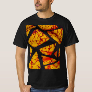 Camiseta Bold Geometric African Wax Print Fabric - Gold, Re