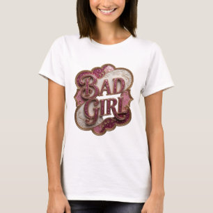 Camiseta Bold Gold BAD GIRL Design Personalizado