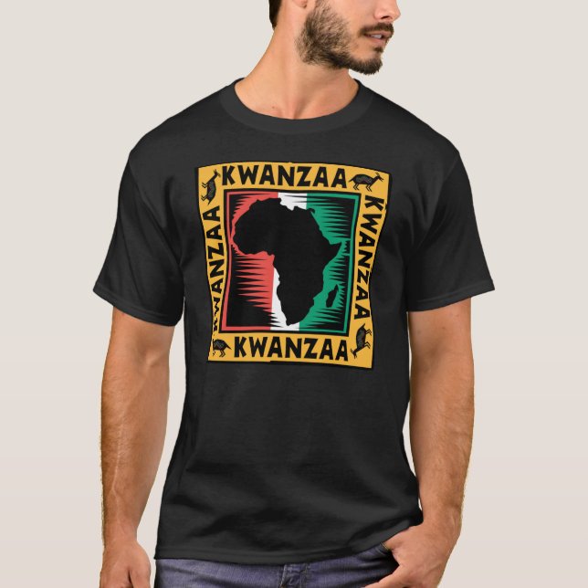 Camiseta Bold Kwanzaa com a África (Frente)
