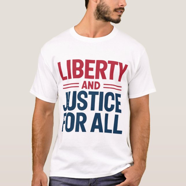 Camiseta Bold Liberty & Justice: Americano (Frente)
