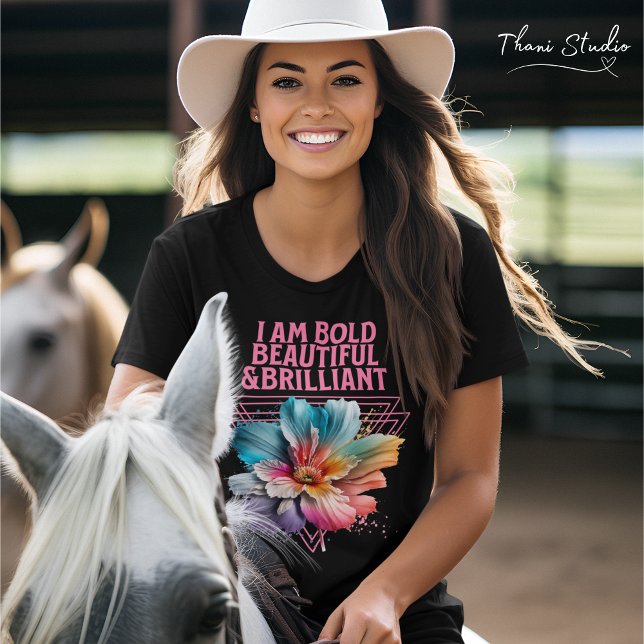 Camiseta Bold Linda citação brilhante da mulher inspiradora (Criador carregado)