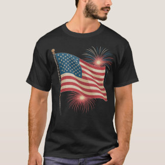 Camiseta Bold Patriotic Eagle 4 de julho T-Shirt