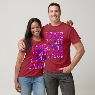 Camiseta Bold Pink Blue Camo É Minha Cor Legal Unisex