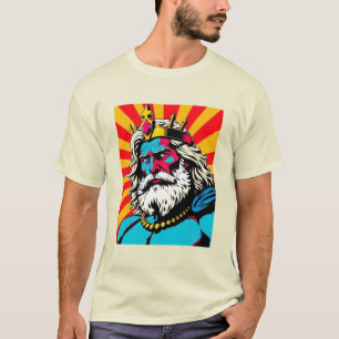 Camiseta Bold Pop Art Zeus - Ilustração Colorida de Deus Gr