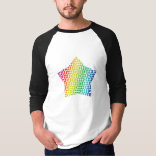 Camiseta Bold Rainbow Honeycomb e Diamond Pattern star