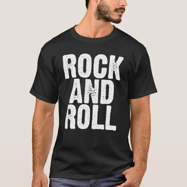 Camiseta bold Rock and roll logo design (Frente)