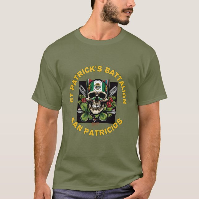 Camiseta Bold San Patricios Battalion Celtic Skull Design (Frente)