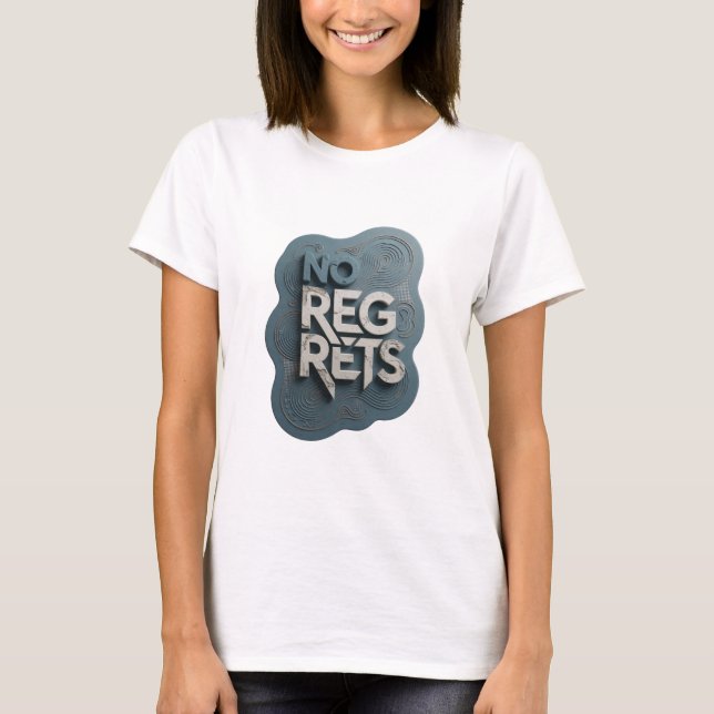 Camiseta Bold Silver Sem Arrependimentos Statement (Frente)