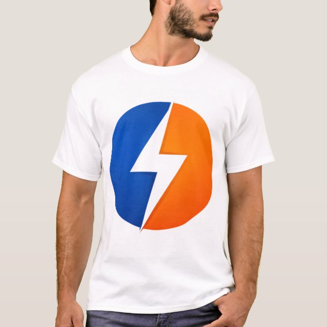 Camiseta Bold Split Lightning Bolt Circle Logo Shirt – Blue (Frente)