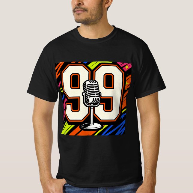 Camiseta Bold Street Graffiti 99 & Microphone T-Shirt – Ret (Frente)