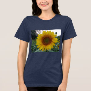 Camiseta Bold Sunflower em estilo tri-blend navy c