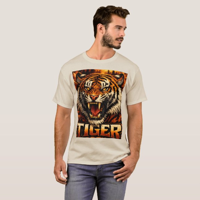 Camiseta Bold Tiger Graphic Streetwear Tee (Frente Completa)