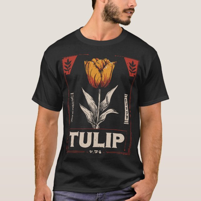 Camiseta Bold Tulip Flower Dutch Heritage Vintage Design (Frente)