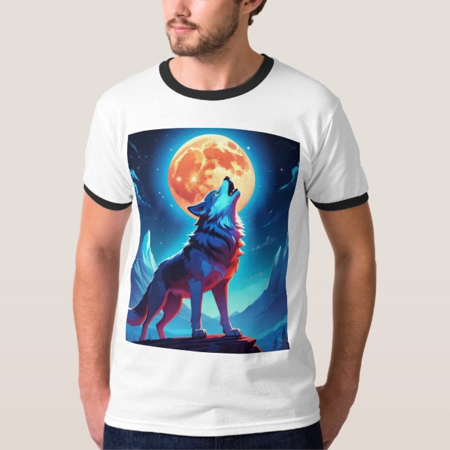 Camiseta Bold Wolf and Moon (Frente)