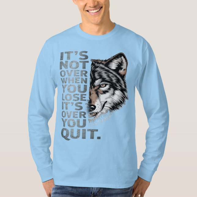 Camiseta Bold Wolf Motivational Design: Perseverança (Frente)