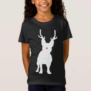 Camiseta Boletim Francês Reindeer Frenchie Dog Gif