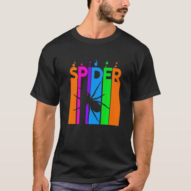 Camiseta Bolha Aranha-Aranha Arco-Íris Com Silhout (Frente)