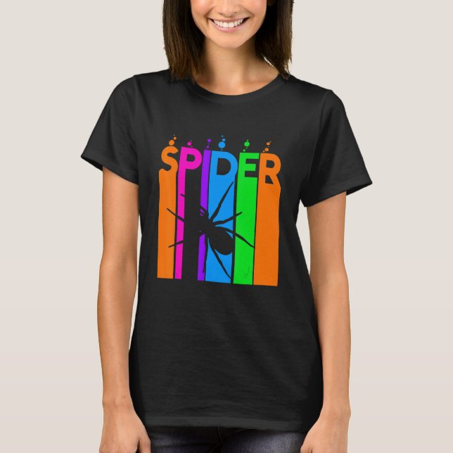 Camiseta Bolha Aranha-Aranha Arco-Íris Com Silhout (Frente)