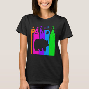 Camiseta Bolha Arco-Íris De Panda Animal Com Silhout