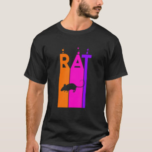 Camiseta Bolha Arco-Íris De Rato Animal Com Silhoule