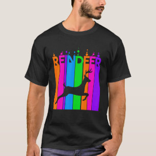 Camiseta Bolha Arco-Íris De Rebanho Animal Com Silhouette