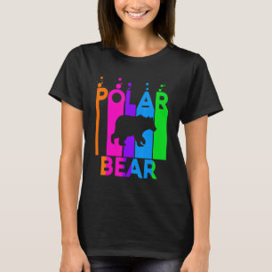 Camiseta Bolha Arco-Íris De Urso Polar Com Silhoule